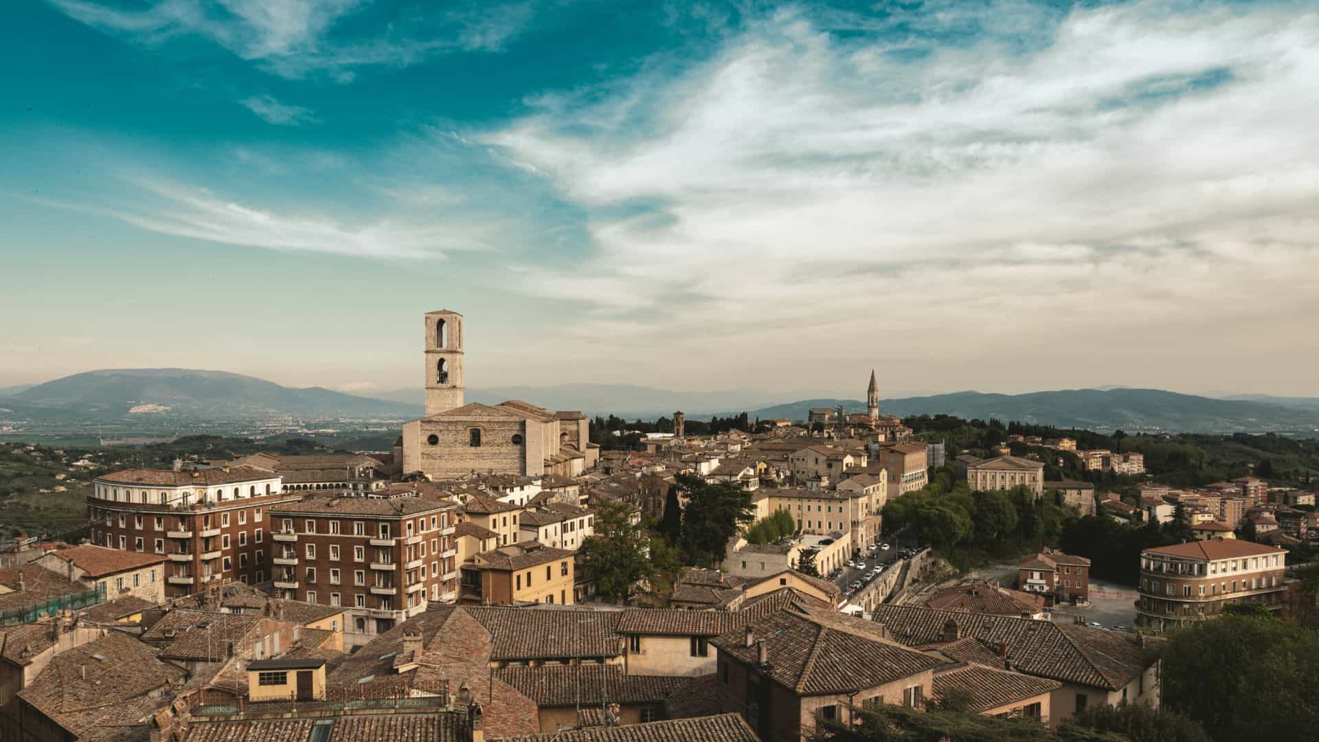 Blick von oben auf die Stadt Perugia